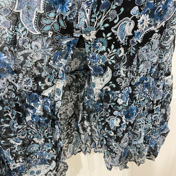 The Kooples Blue Cashmere Print Dress in Crepe Silk Muslin - NWT! - Picture 11 of 14